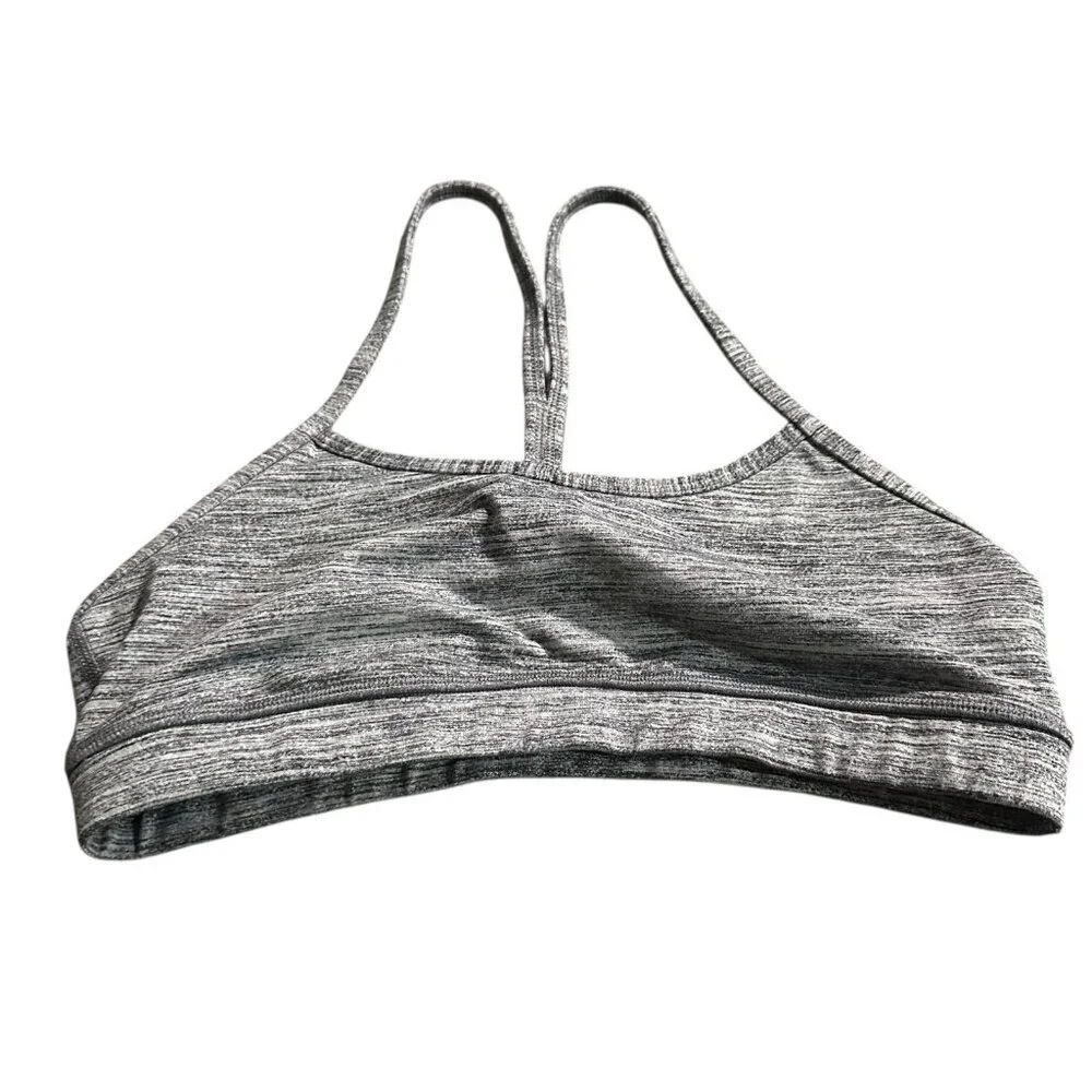 Lululemon Flow Y Sports Bra Women's Size 8 Heather Gray Bralette Not Padded